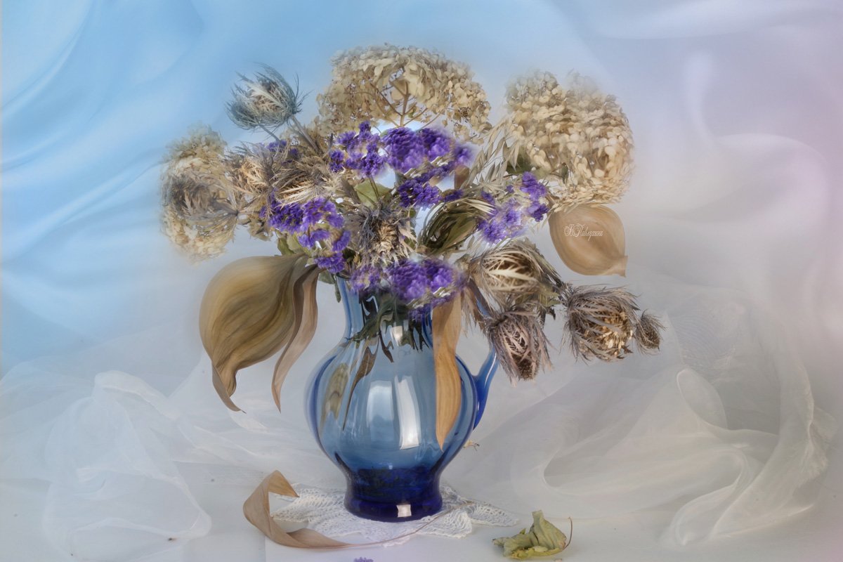 натюрморт с сухими цветами,ваза,сухие цветы,, Вера Павлухина