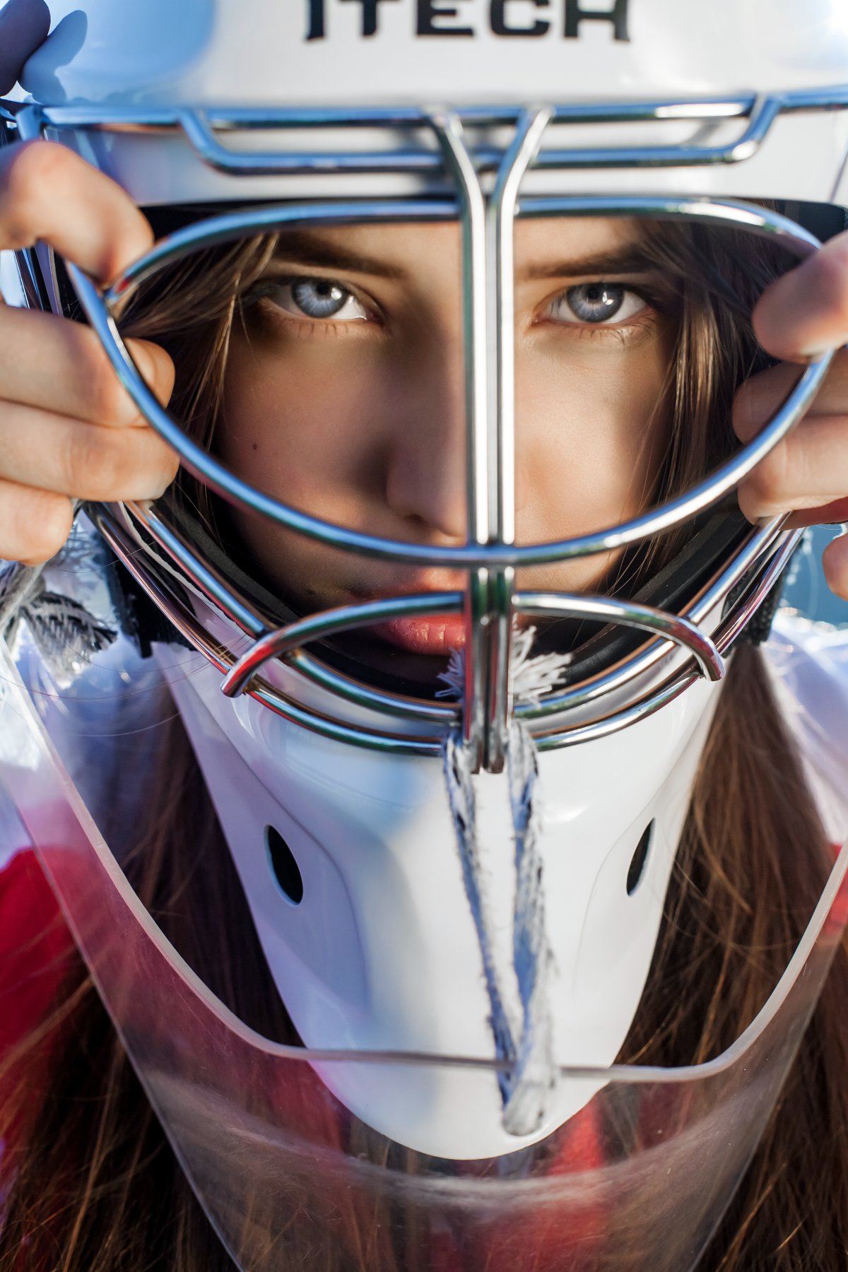 спорт, шлем, хоккей, глаза, взгляд, девушка, модель, Кайсина Ирина