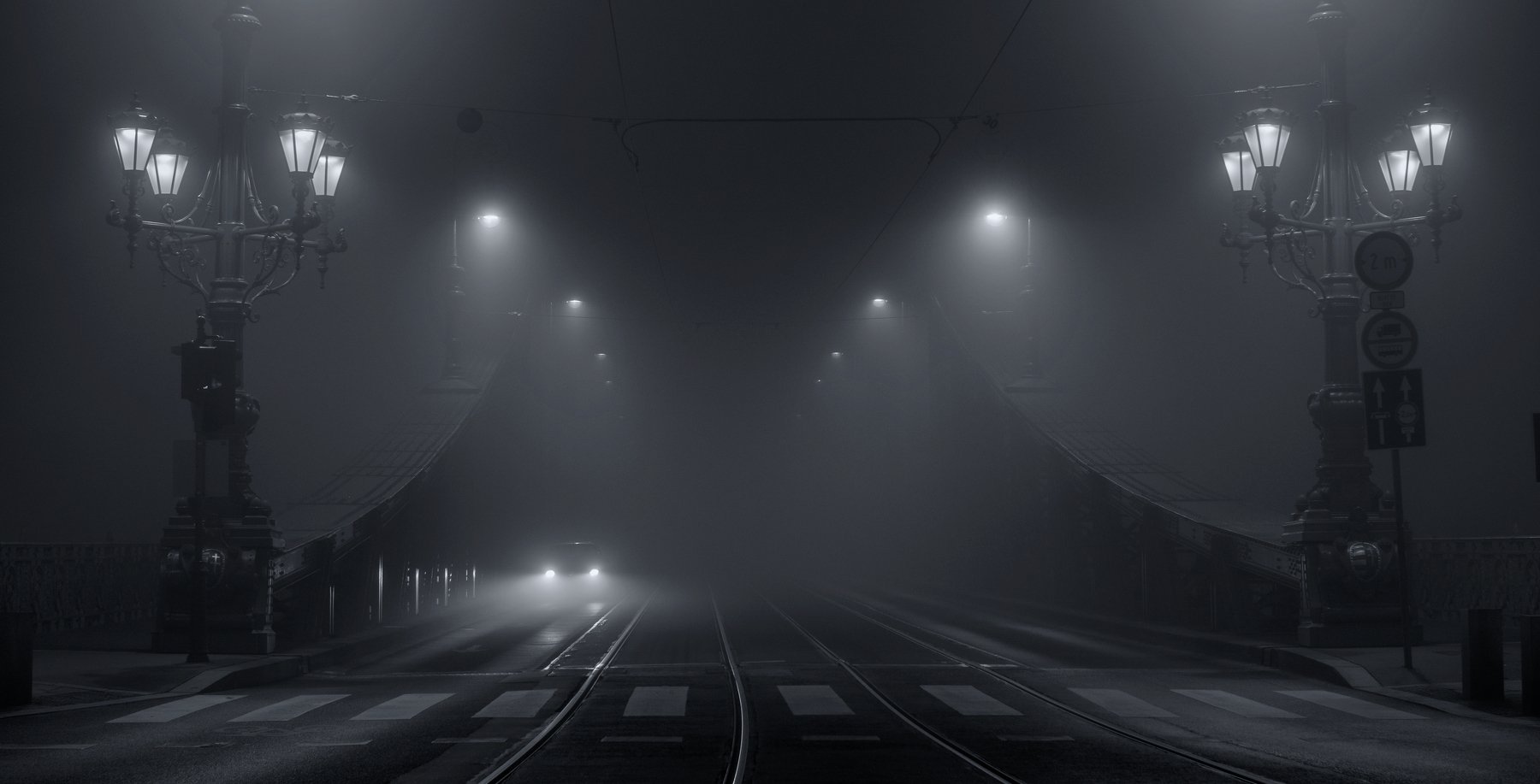 город Будапешт ночь туман архитектура мост городской пейзаж, Сергей Давыдов