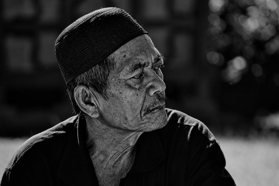 portrait, face, black & white, Old man, Angga
