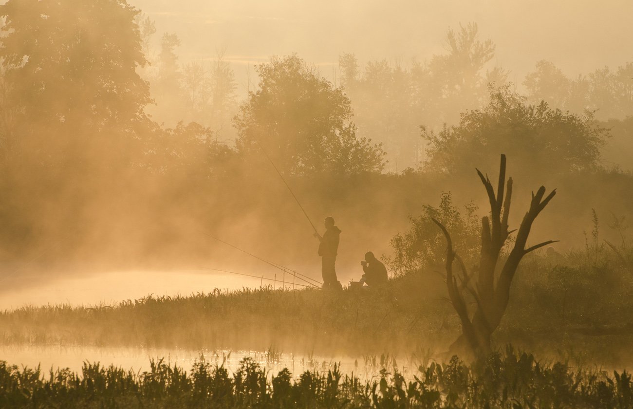 рыбаки утро туман природа коптево, Михаил Агеев
