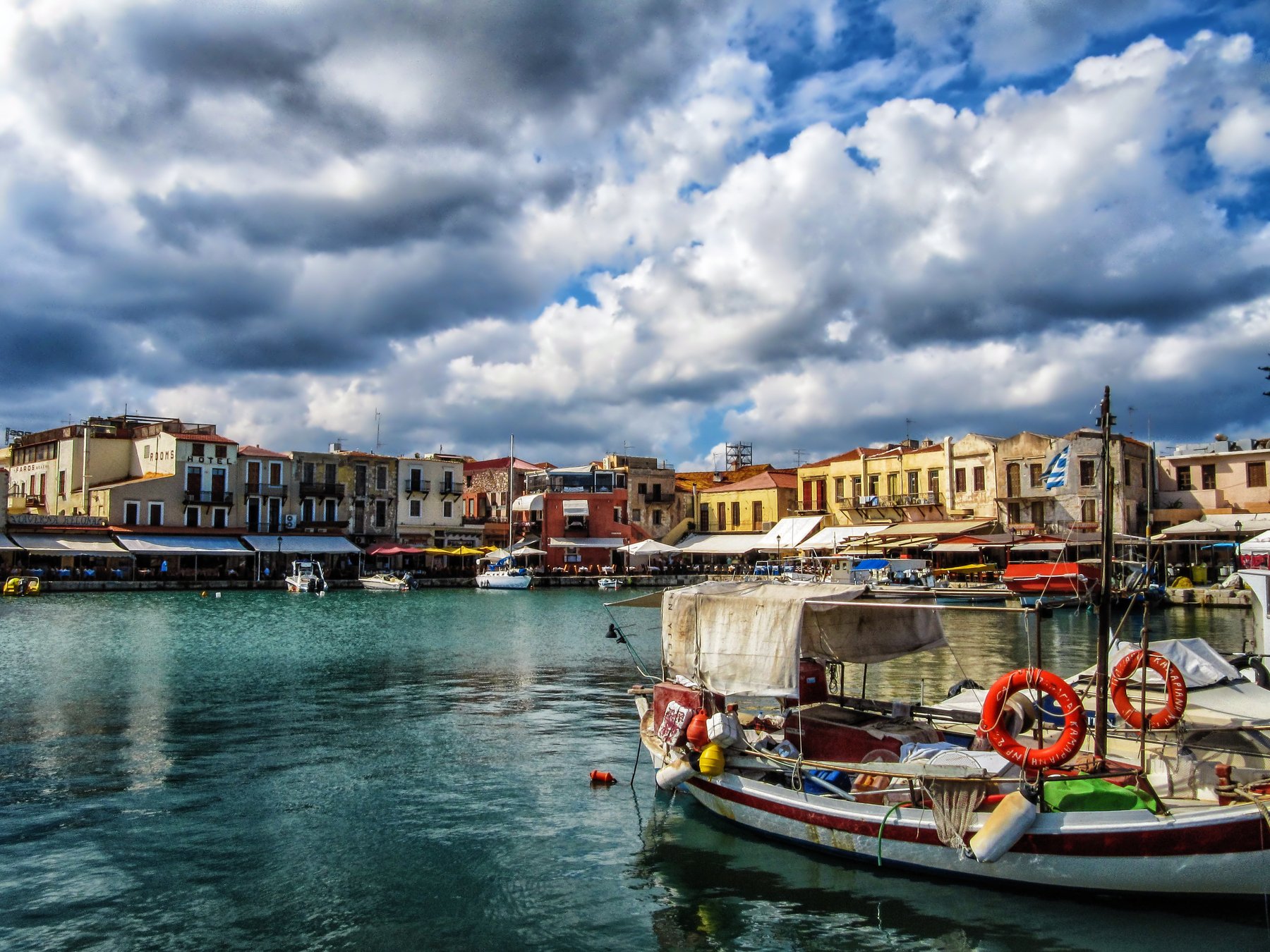 crete, clouds, sky landscape, tourism, travel, harbour, venetian, colorful, Бистра Стоименова