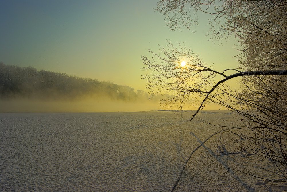 зима, река, иней, Andrew (a-never) Nitsenko