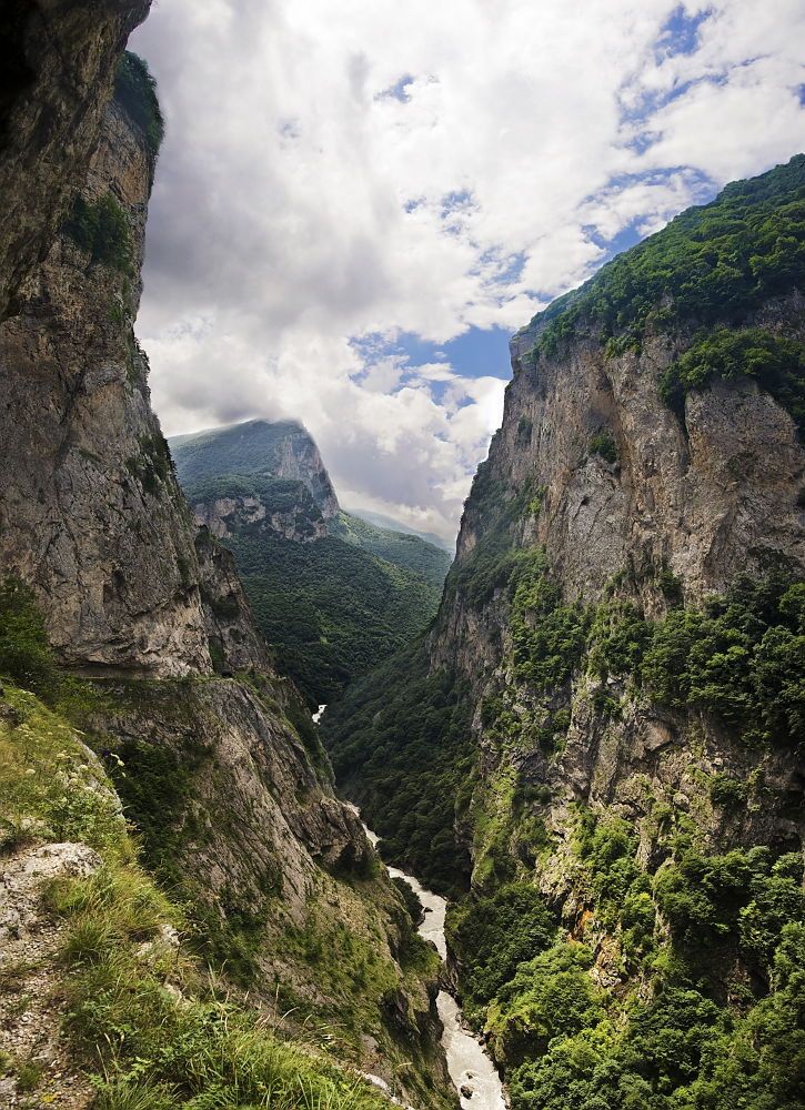 черек-балкарское ущелье, кабардино-балкария, северный кавказ, река черек, панорама, KSergeyV