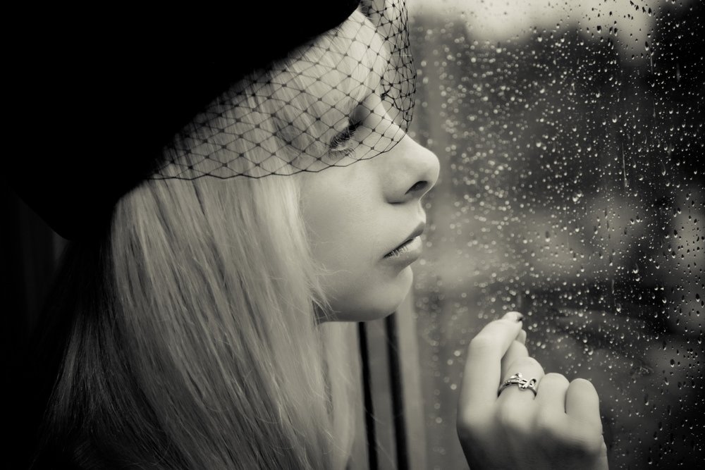 девушка, стекло, дождь, грусть, Антон