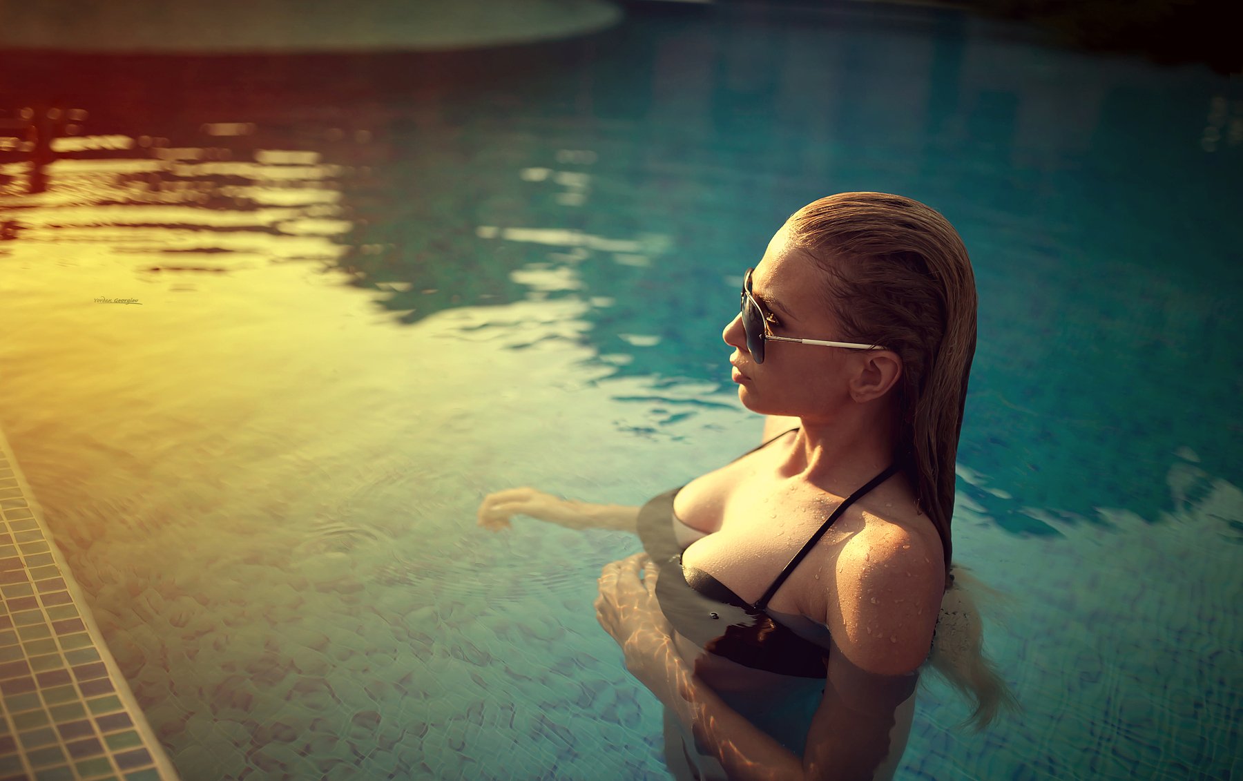 #sunset #sundown #sun #model #pool #sexy #photo #sunglasses #beauty #popular # portrait #canon #sigma #art, Йордан Георгиев