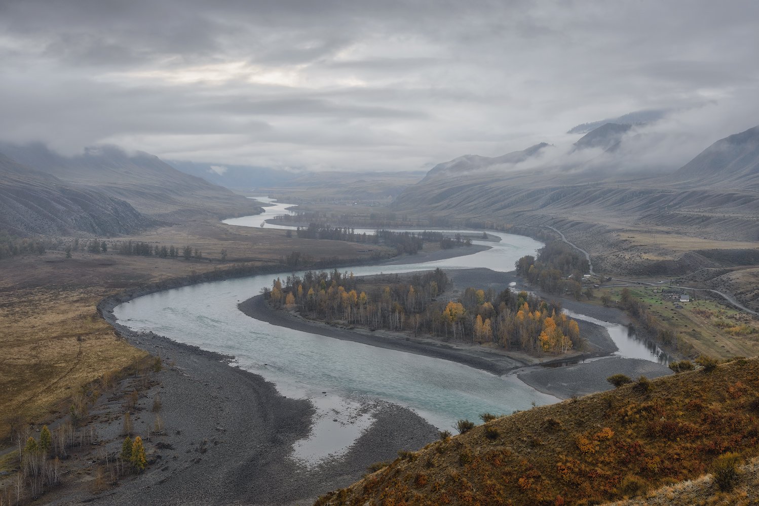 пейзаж, алтай, туман, облака, осень, Dmitriy  Baginskiy