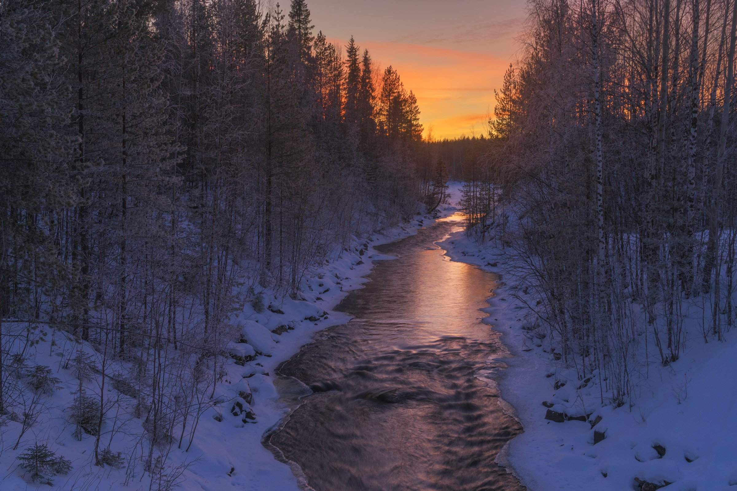 Карелия, зима, закат., Владимир Рябков