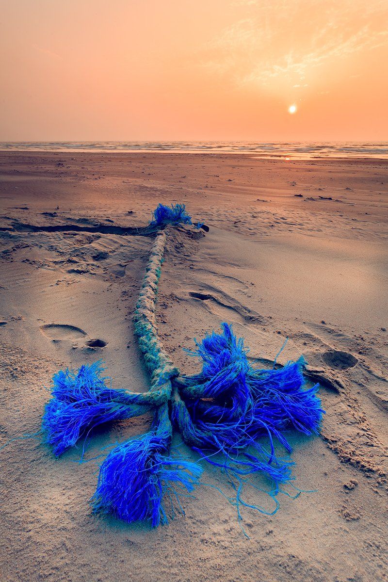 landscape, baltic sea, sunset. rope, blue, colors, sand, Руслан Болгов (Axe)