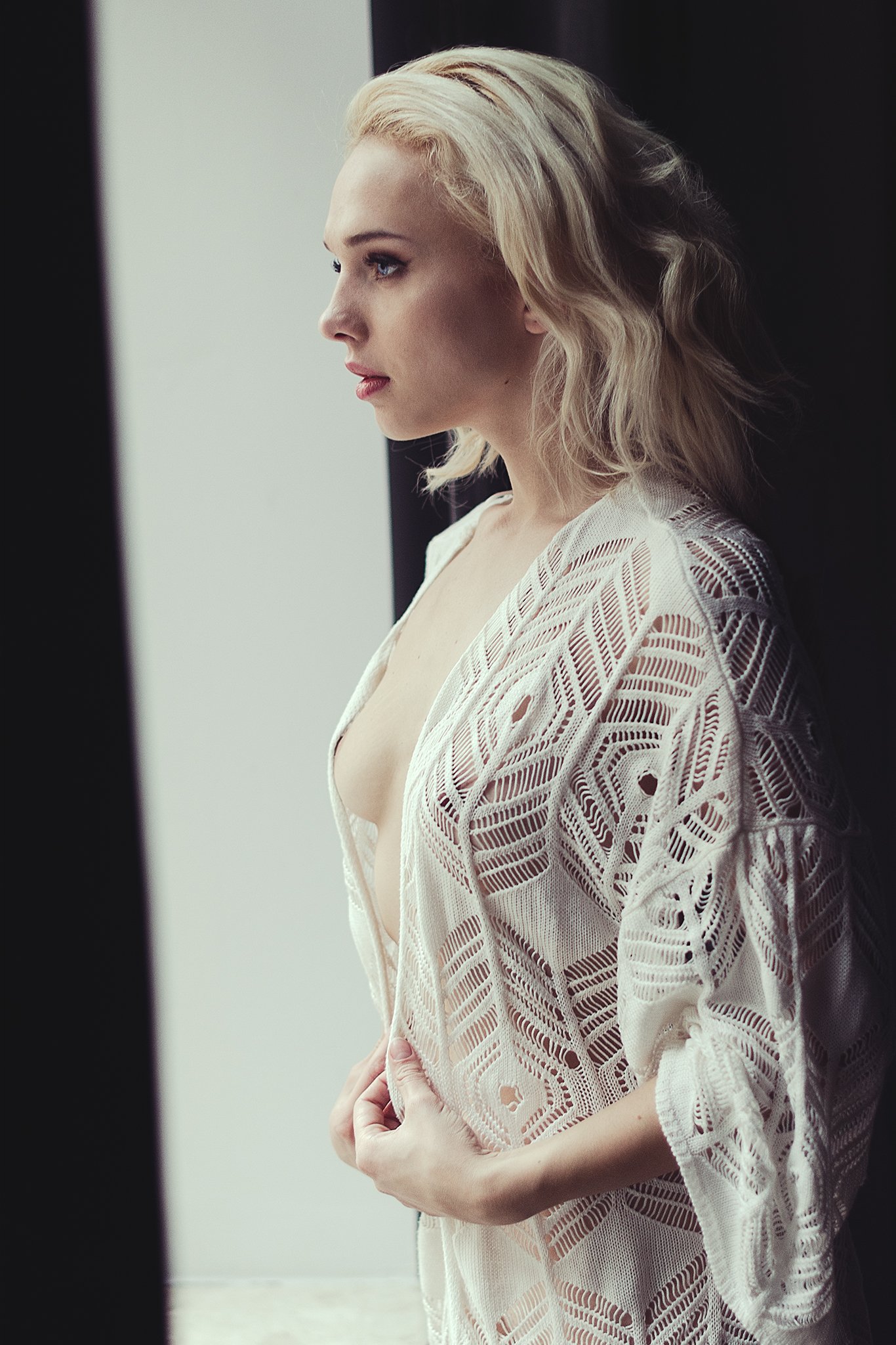 nude, sensual, blonde, woman, natural light, Michał Laskowski
