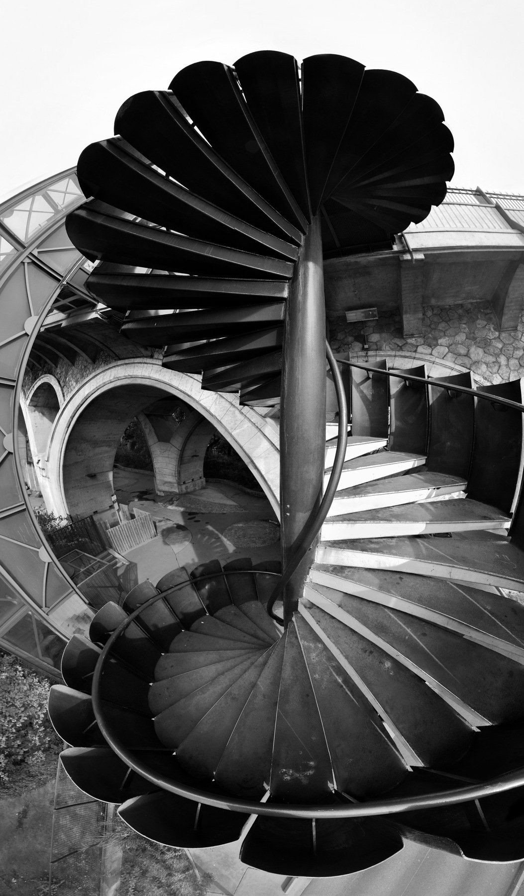 spiral, stairs, city, archtecture, exterior, escher, panorama, staircase, Nikolai Endegor