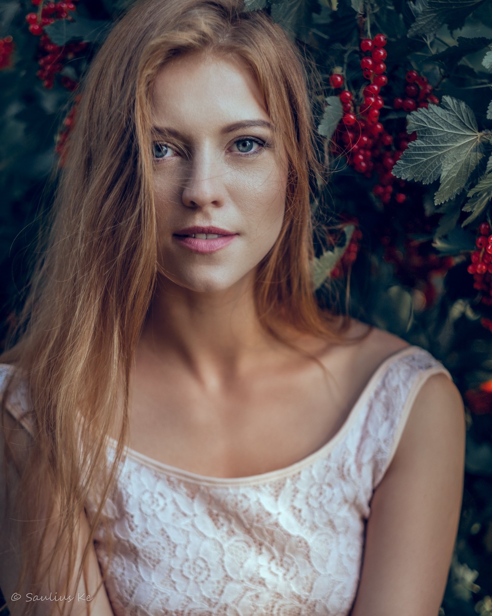 girl, female, pretty, portrait, redhead, Saulius Ke