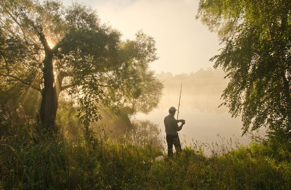 утро туман рыбак, Михаил Агеев