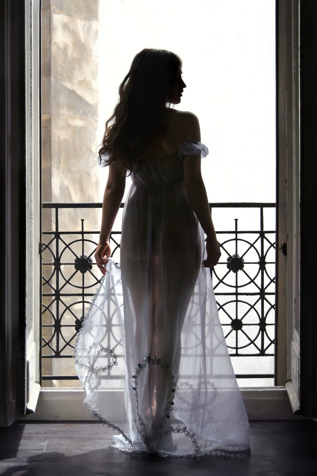 girl, window, paris, silhouette, contre-jour, beauty, transparency, Nikolai Endegor