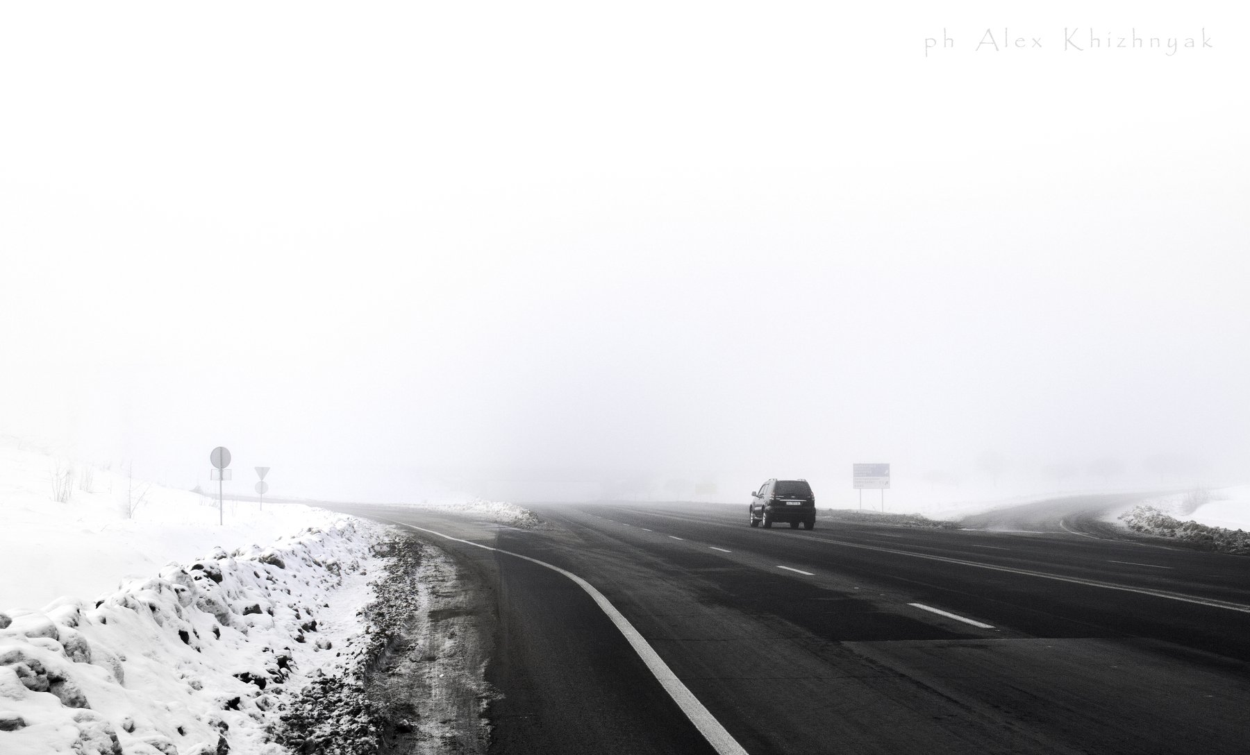 дорога, авто, туман, утро, снег, зима, Харьков, road, auto, winter, fog, Simplici_mortE