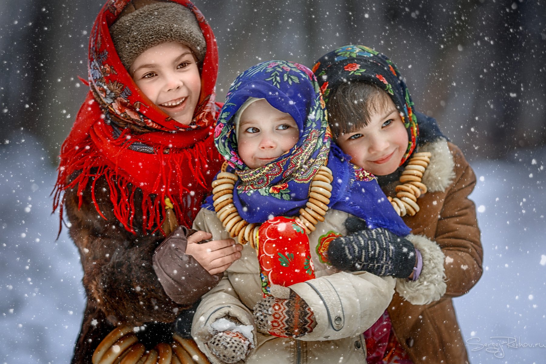 девочки, масленица, радость, праздник, зима, снег, Сергей Рехов