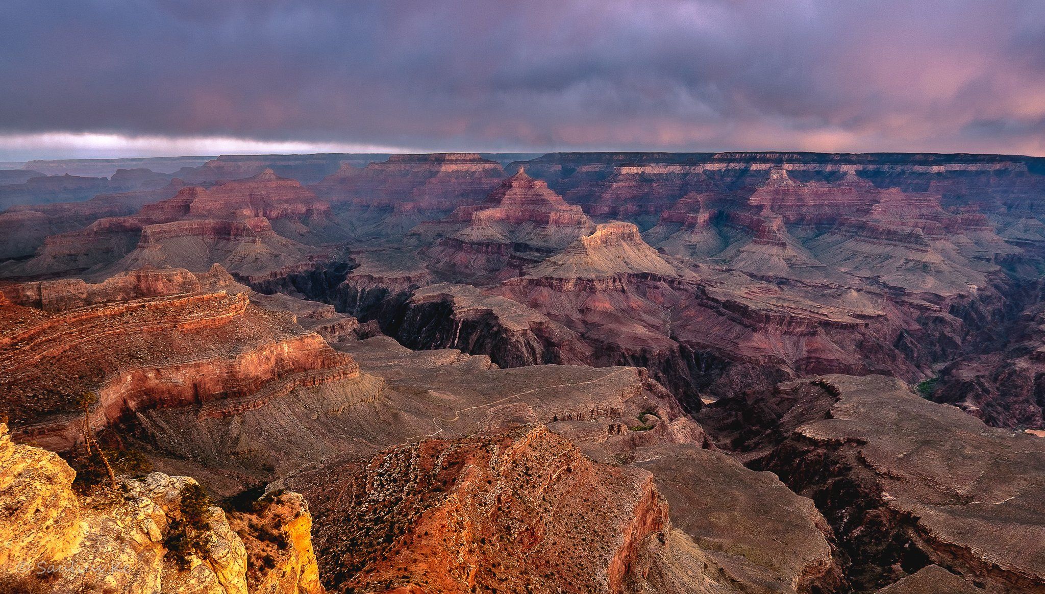 grand canyon, arizona, colorado, morning, dawn, clouds, Saulius Ke