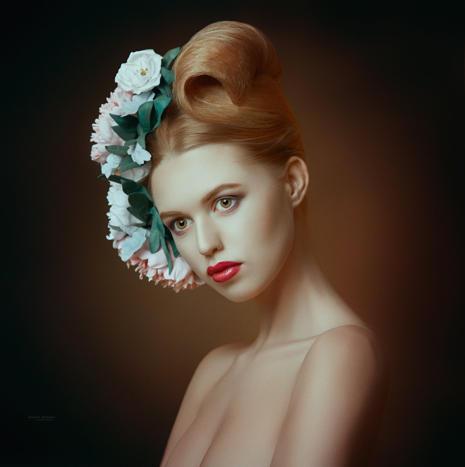 портрет,девушка,фотография,цветы,взгляд,причёска,, Андрей Воронин