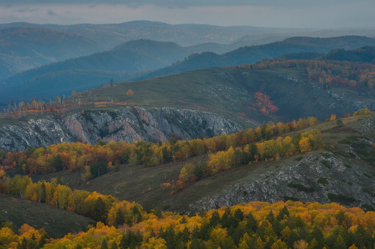 урал, горы, башкирия, осень, вечер, дождь, скалы, Виктор