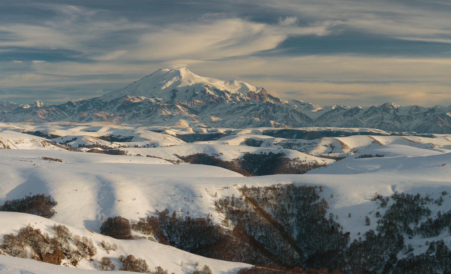 Эльбрус, горы, Кавказ, зима, Дмитрий Монастырский