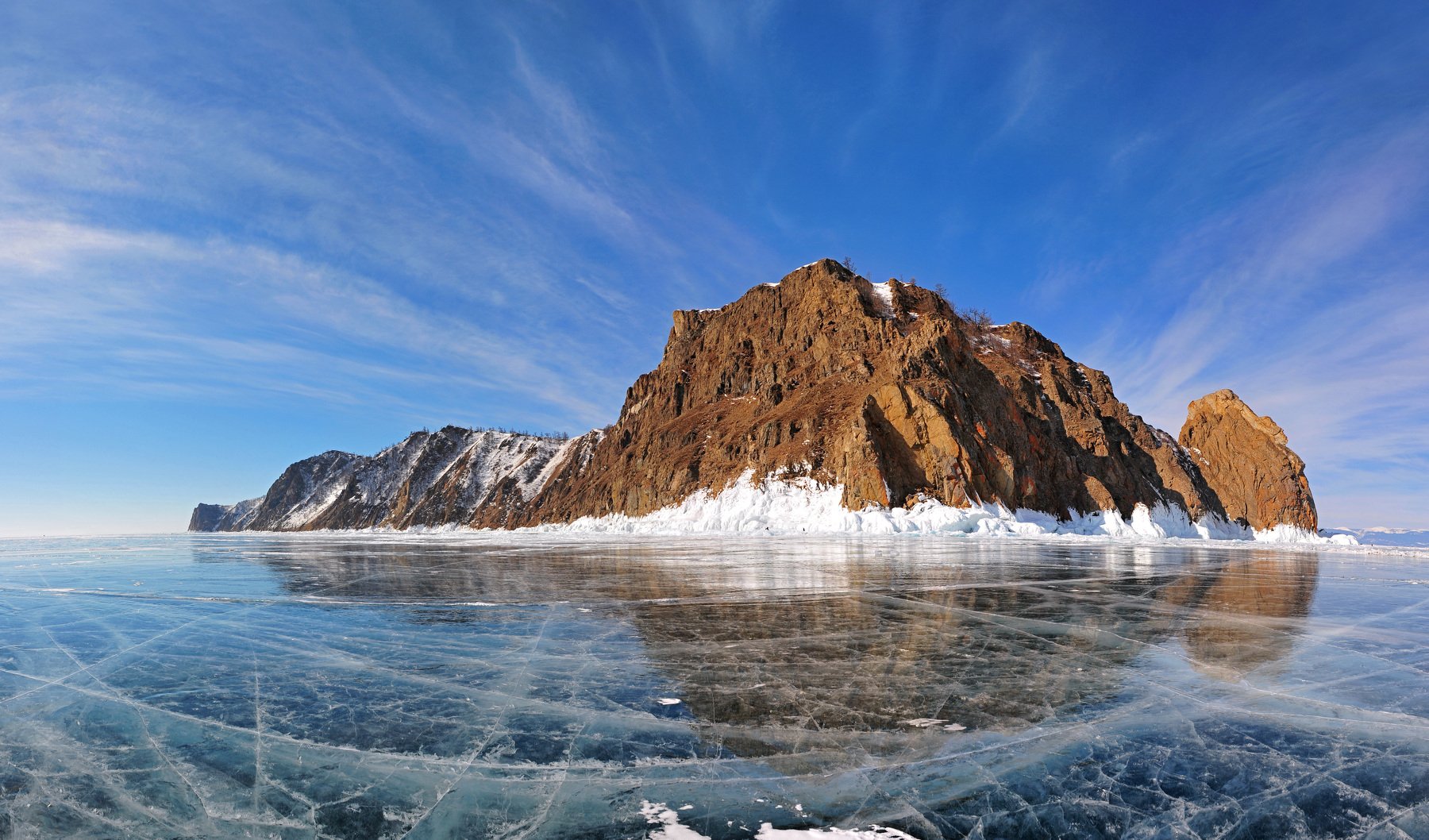Озеро Байкал лед панорама