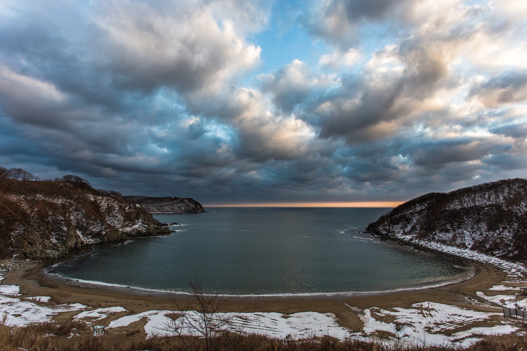 море, небо, закат, синее, цвета, бухта, приморье, россия, облака, шторм, sea, seascape, landscape, sunset, blue, clouds, winter, snow, Alexey