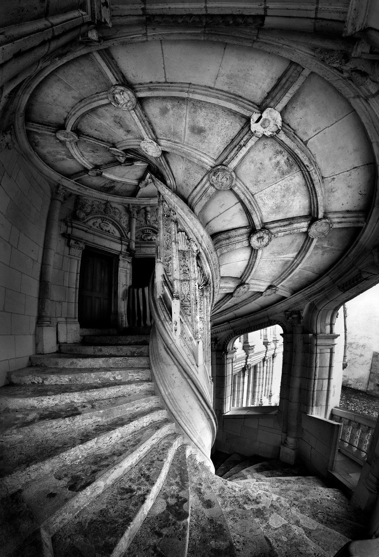 staicase, architecture, spiral, interion, france, blois, stone, medieval, Endegor