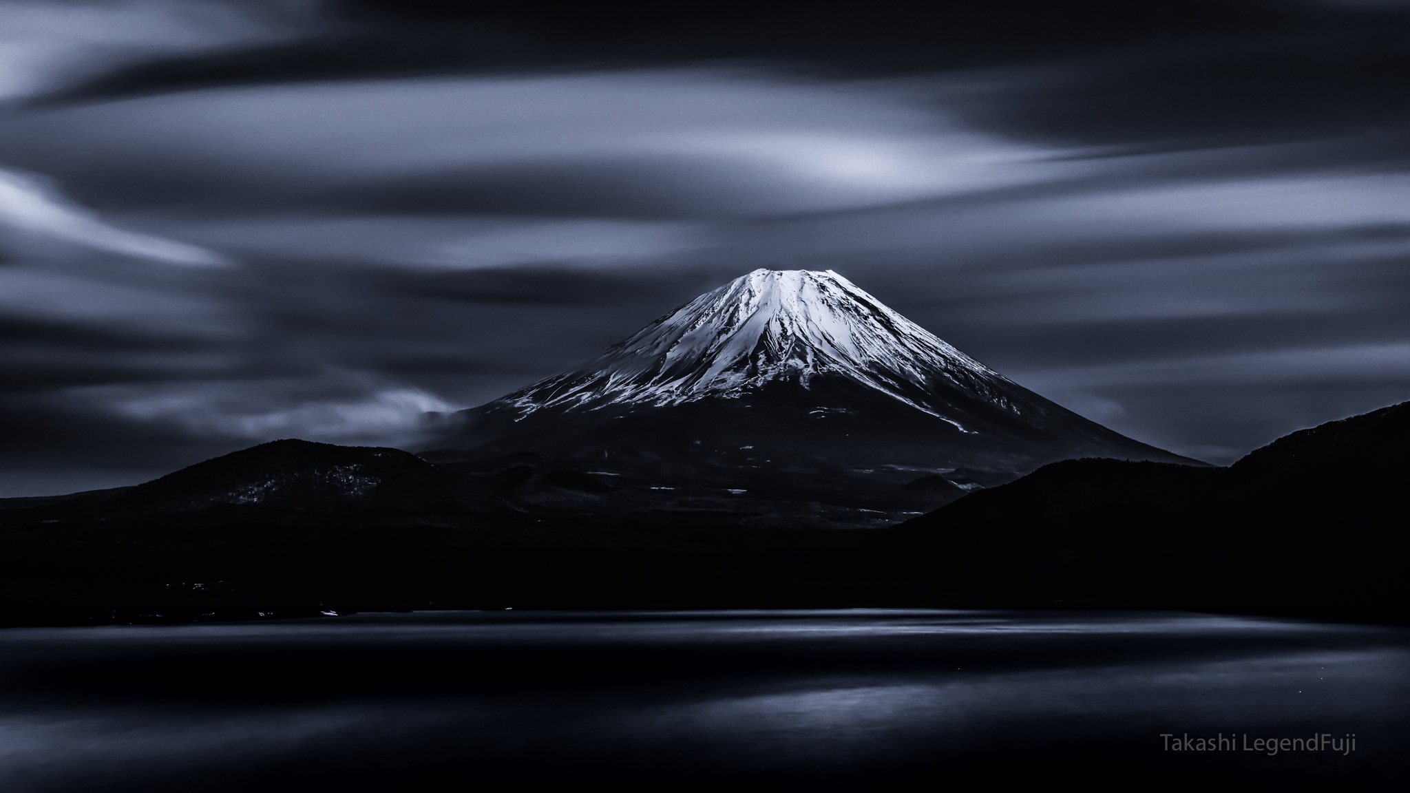 Fuji,mountain,Japan,cloud,lake,water,sky,snow,slow,flow,blue,beautiful,wonderful,amazing,, Takashi