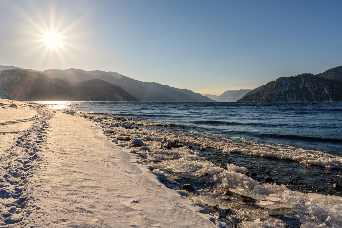 телецкое, яйлю, алтай, озеро, зима, altai, lake, winter, Iri_sha