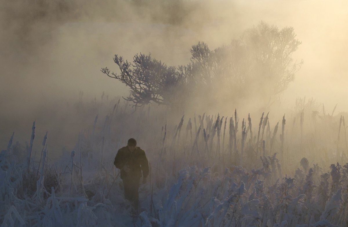утро рассвет зима холод косая гора, Михаил Агеев