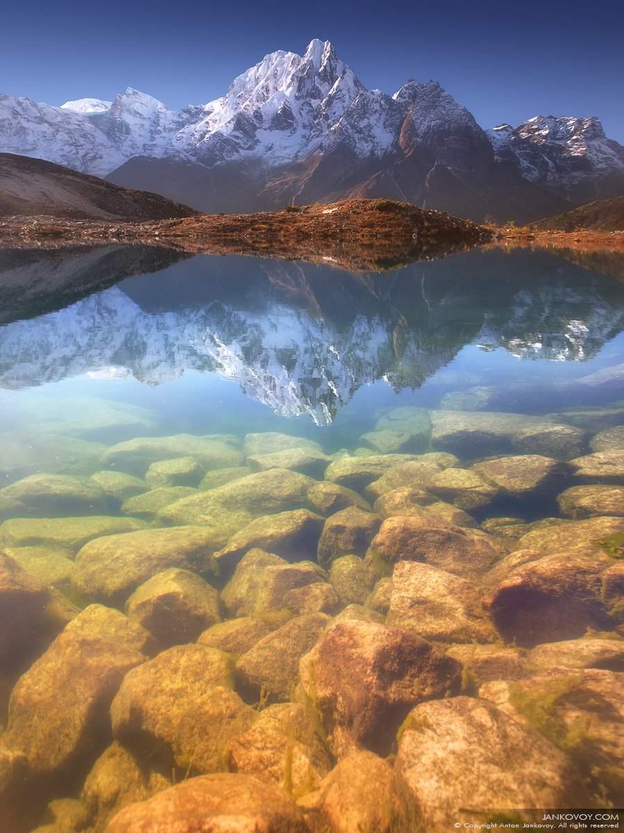Непал, горы, озеро, Манаслу, Бимтанг, камни, отражение, Гималаи, треккинг, Антон Янковой (www.photo-travel.com)