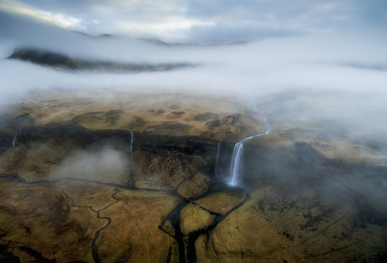 сильяналандфосс водопад исландия дронофотография, Alex Mimo