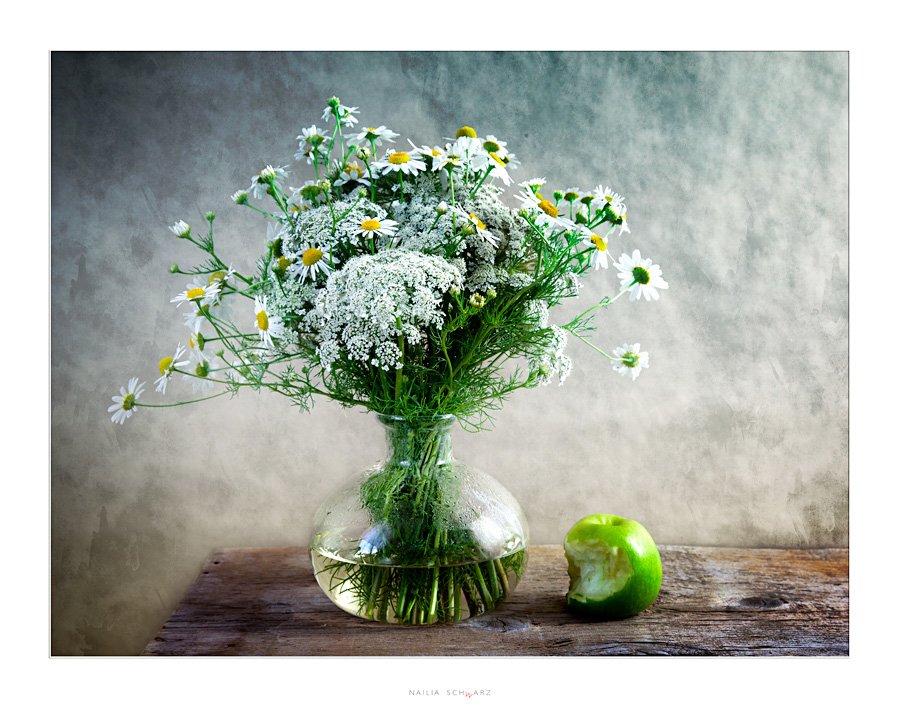 натюрморт, яблоко, полевые, цветы, stilleben, stillife, Nailia