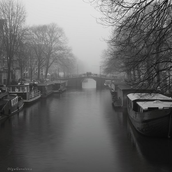 амстердам, фото, мост, туман, Ольга Горелова