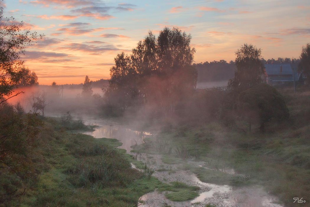 утро, туман, восход, глубинка, переплюйка, Константин Янситов