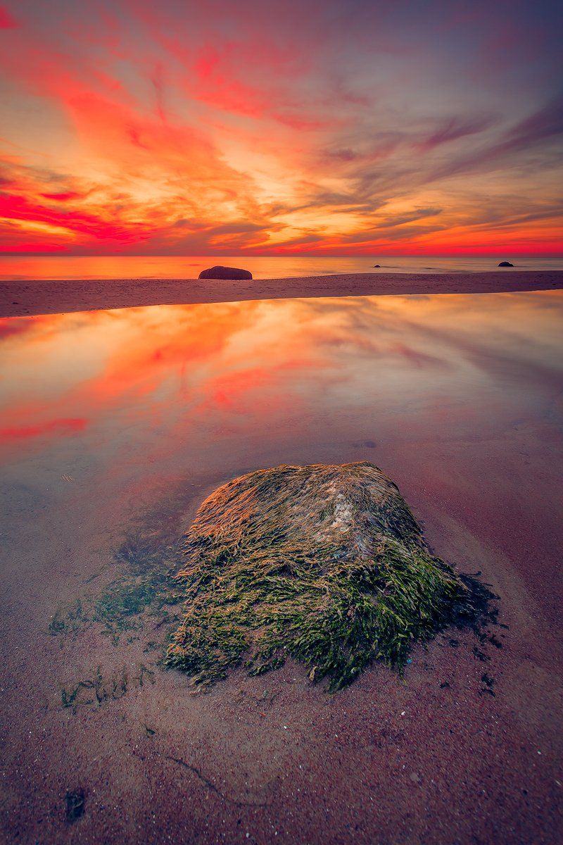 baltic sea, lithuania, seascape, sunset, colors, stone, Руслан Болгов (Axe)