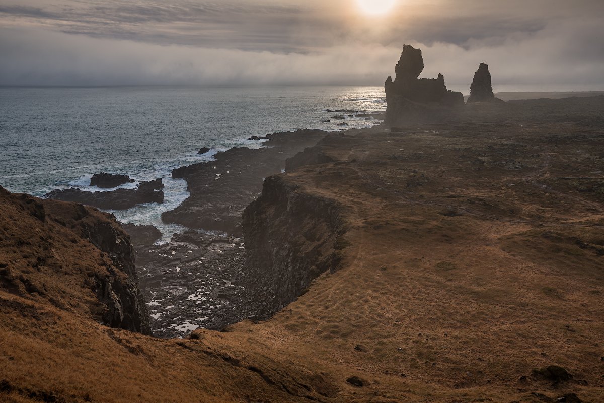 Londrangar basalt cliffs.Island., Юрий Чернов