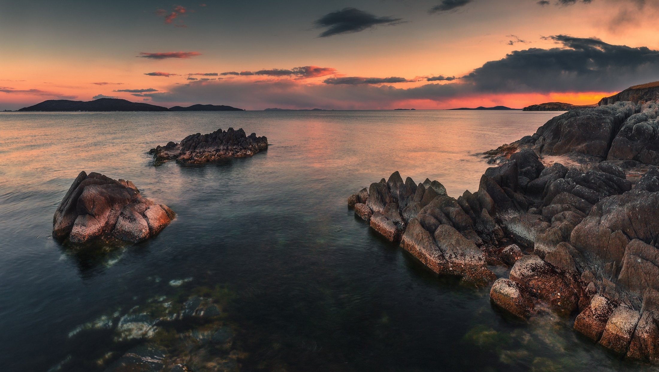 панорама, весна, море, скалы, камни, Андрей Кровлин