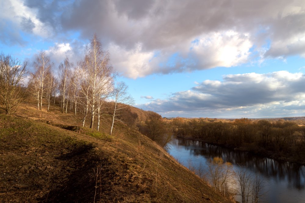 пейзаж,природа,март,березы,утро,река,рассвет, Юлия Лаптева