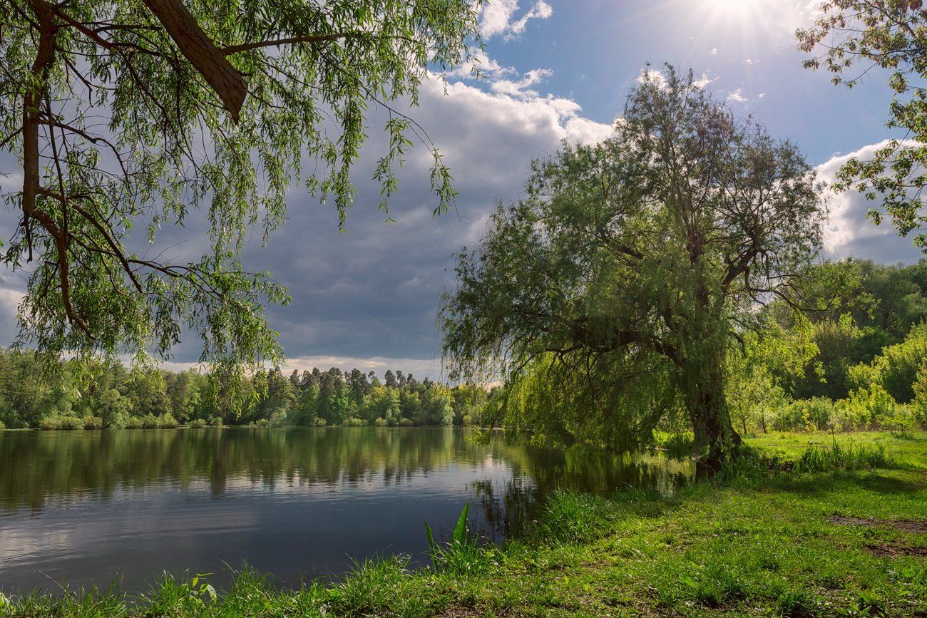 озеро, тучи, весна, Галанзовская Оксана