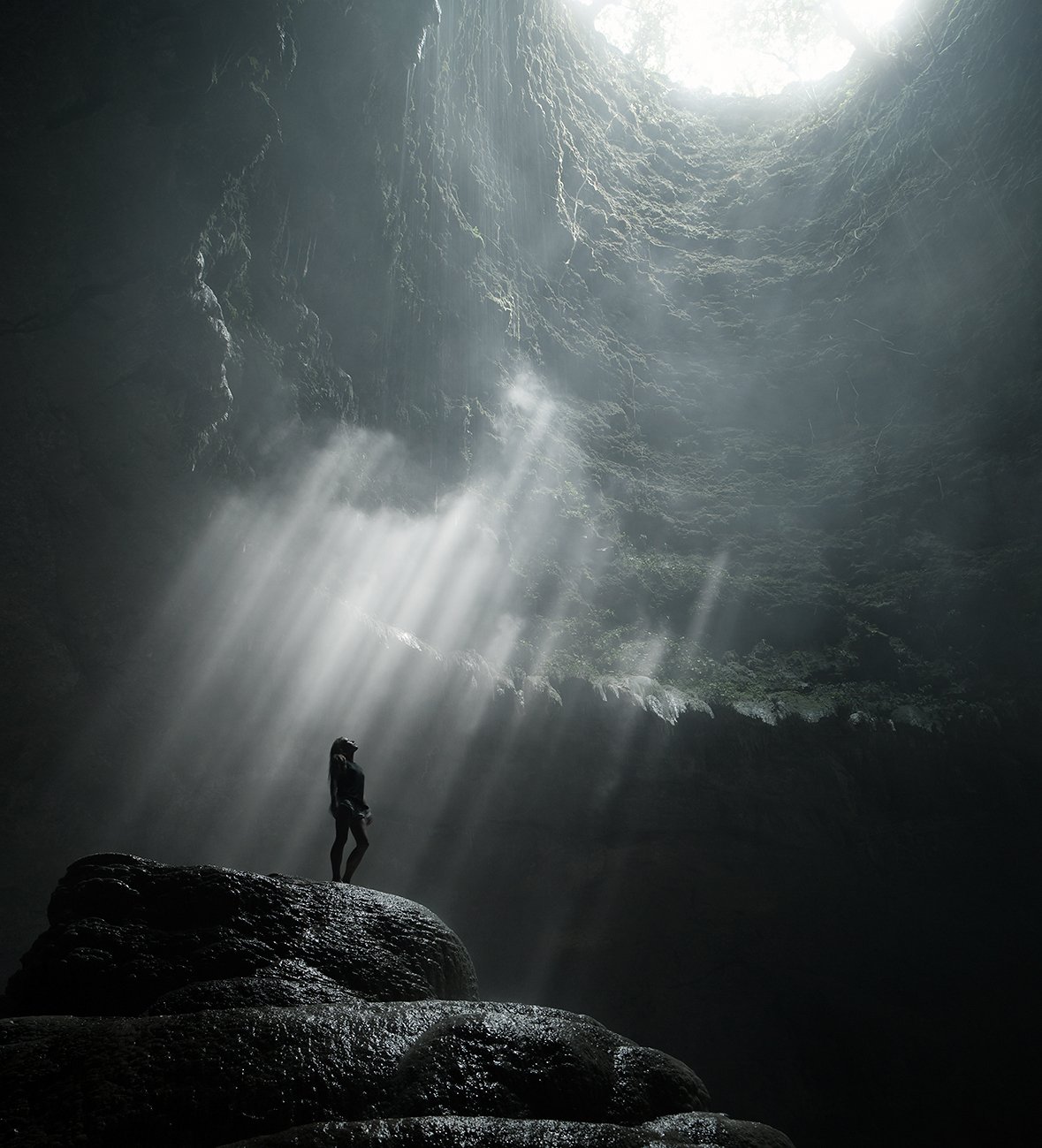 jomblang, girl, cave, indonesia, java, Сергей Луканкин