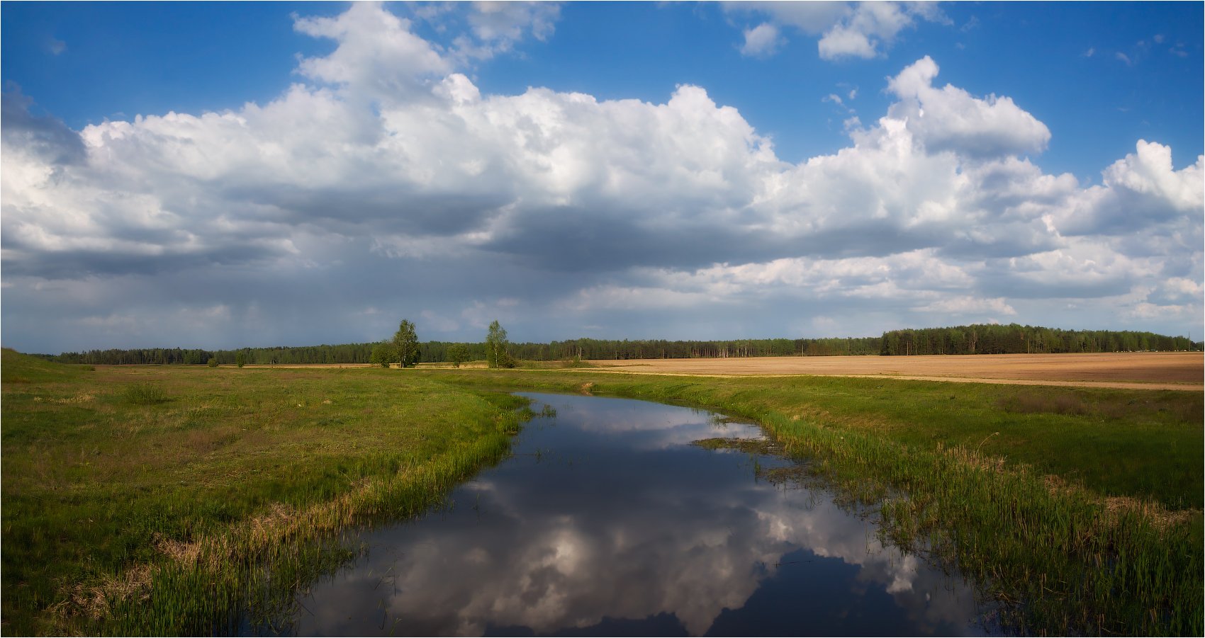 река, весна, небо,, Сергей Шабуневич
