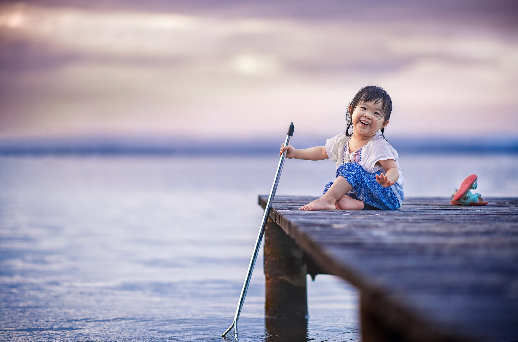 kid, child, girl, sunset, lake, cute, face, family, travel, fishing, Derek Zhang
