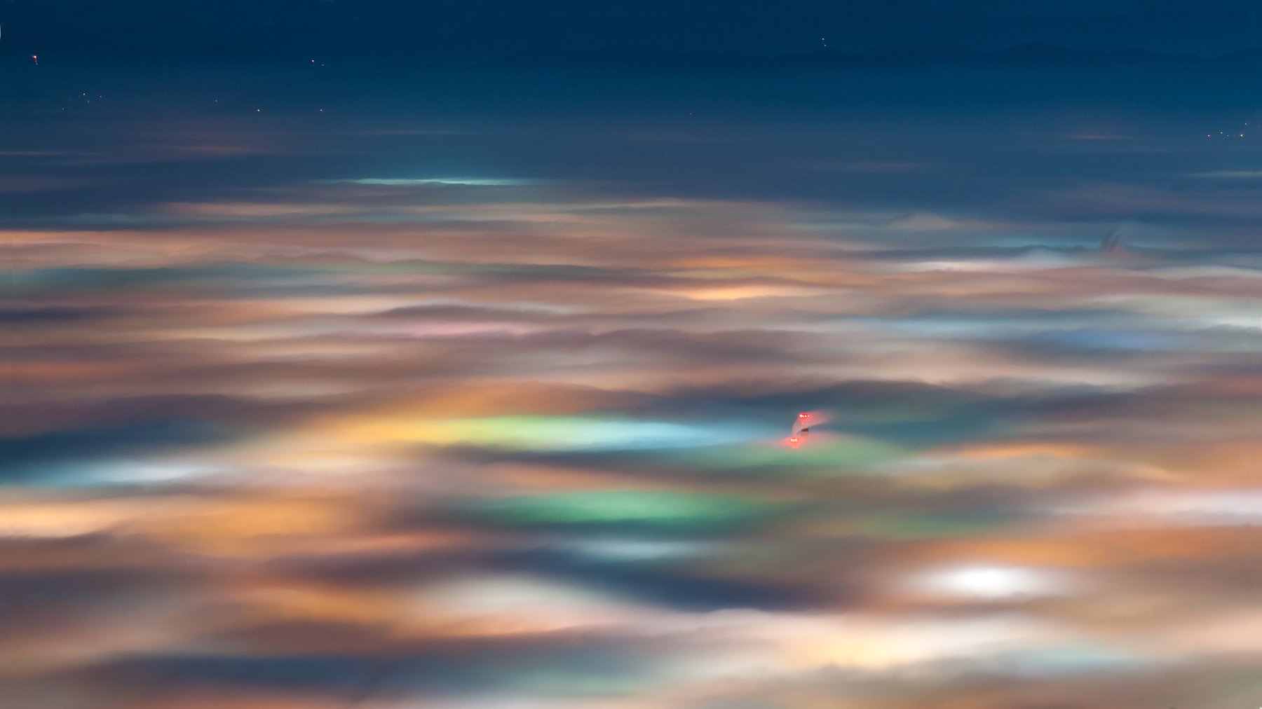 night, fog, foggy, landscape, mountain, colors, lights, city, Иван Димитров