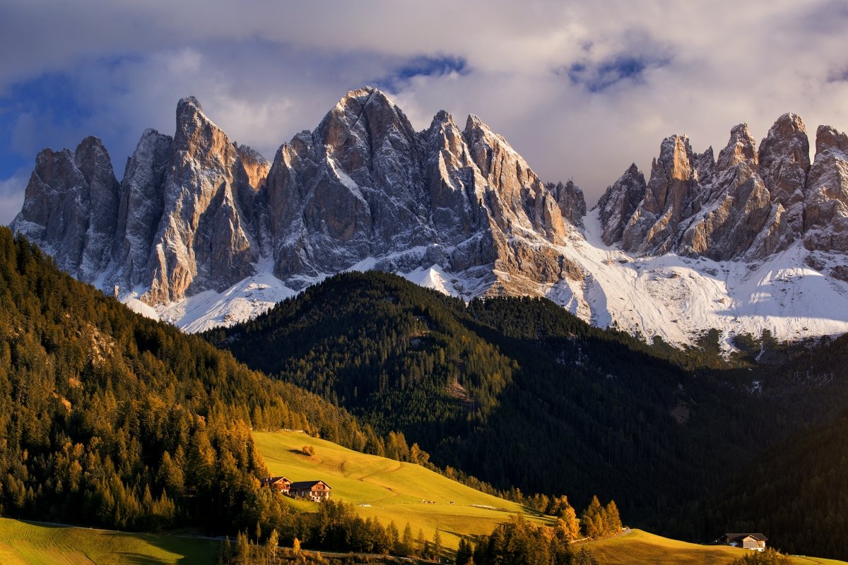 Italy, Dolomites, South Tyrol, Mountains, autumn, snow, clouds, Tomas Morkes