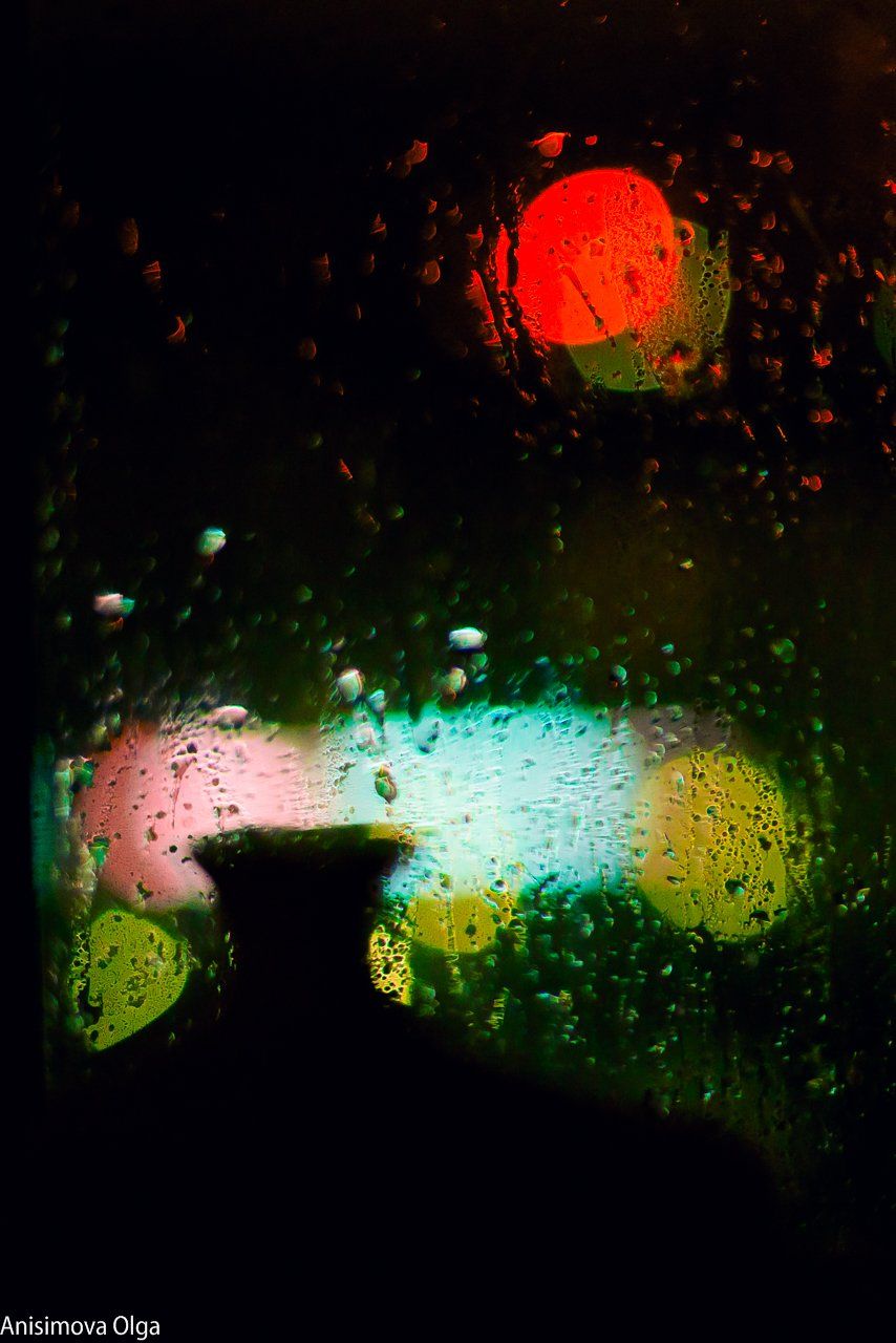 дождь,ночной город,окно, Анисимова Ольга Леонидовна