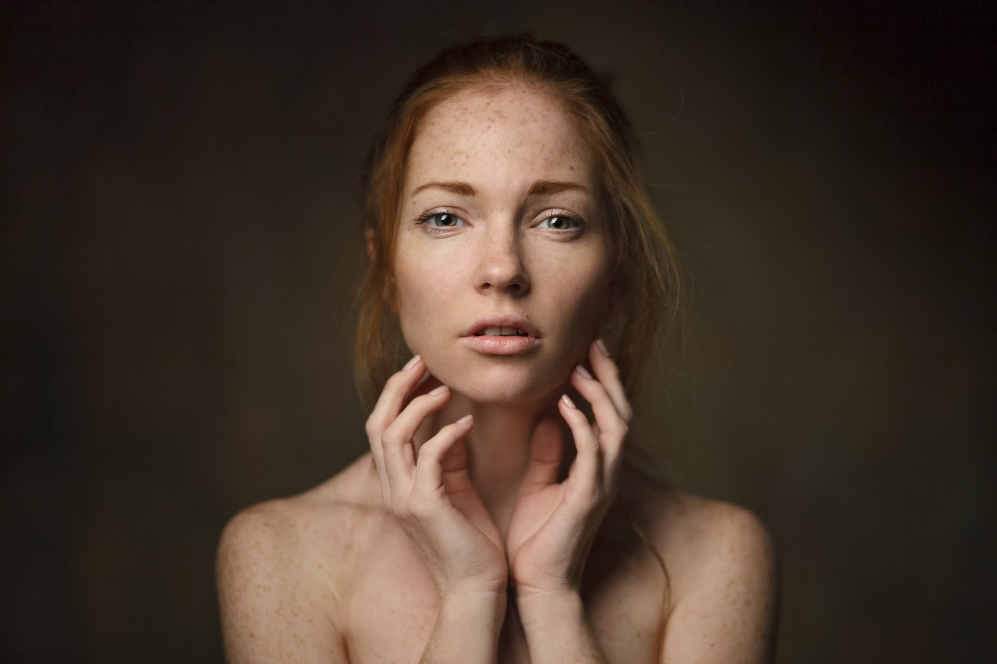 девушка, 2017, портрет, portrait, глаза, прическа, pretty, рыжая, Василий Жуков