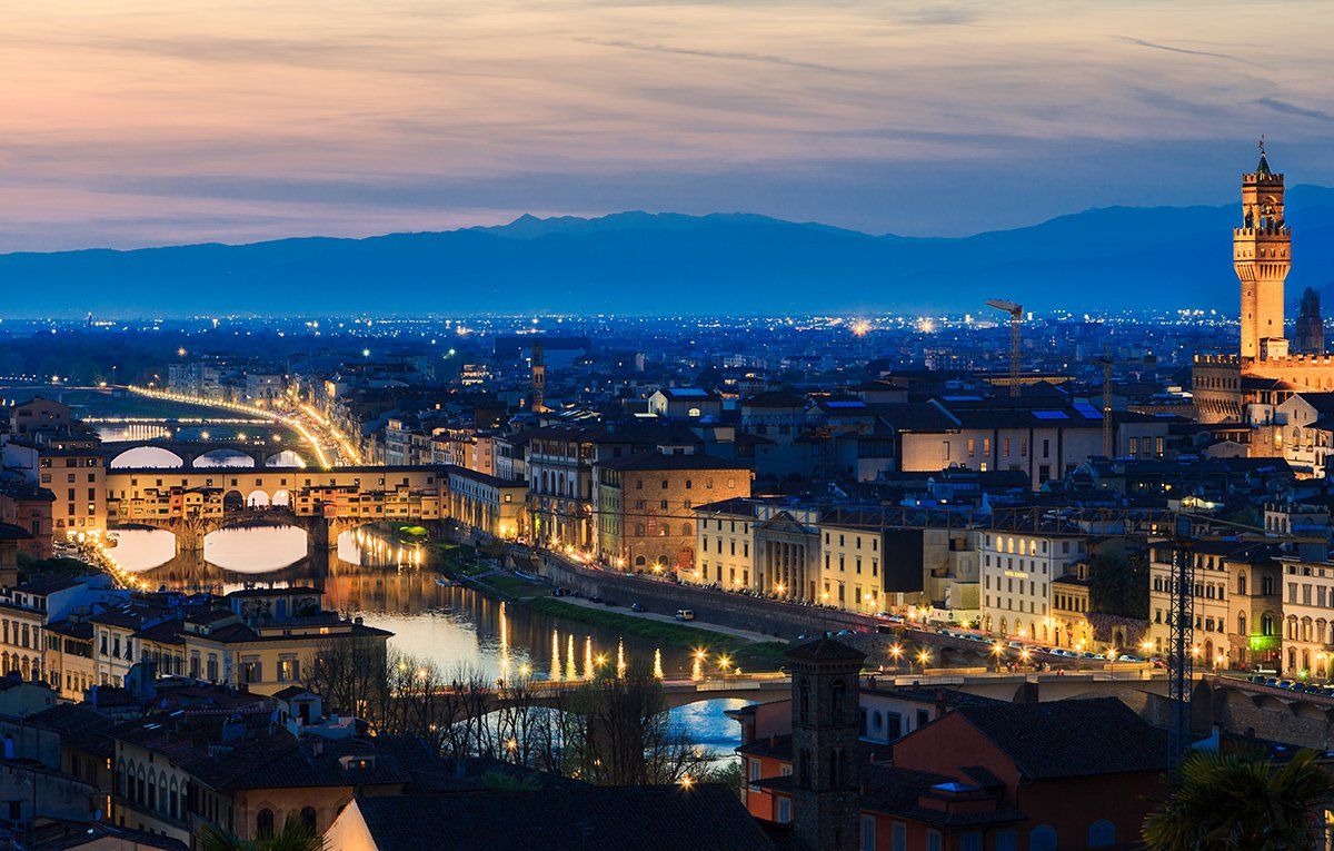 florence,italy,tuscany,city,night,spring,river,bridge,lights,urban,cityscape, Алексей Гусев