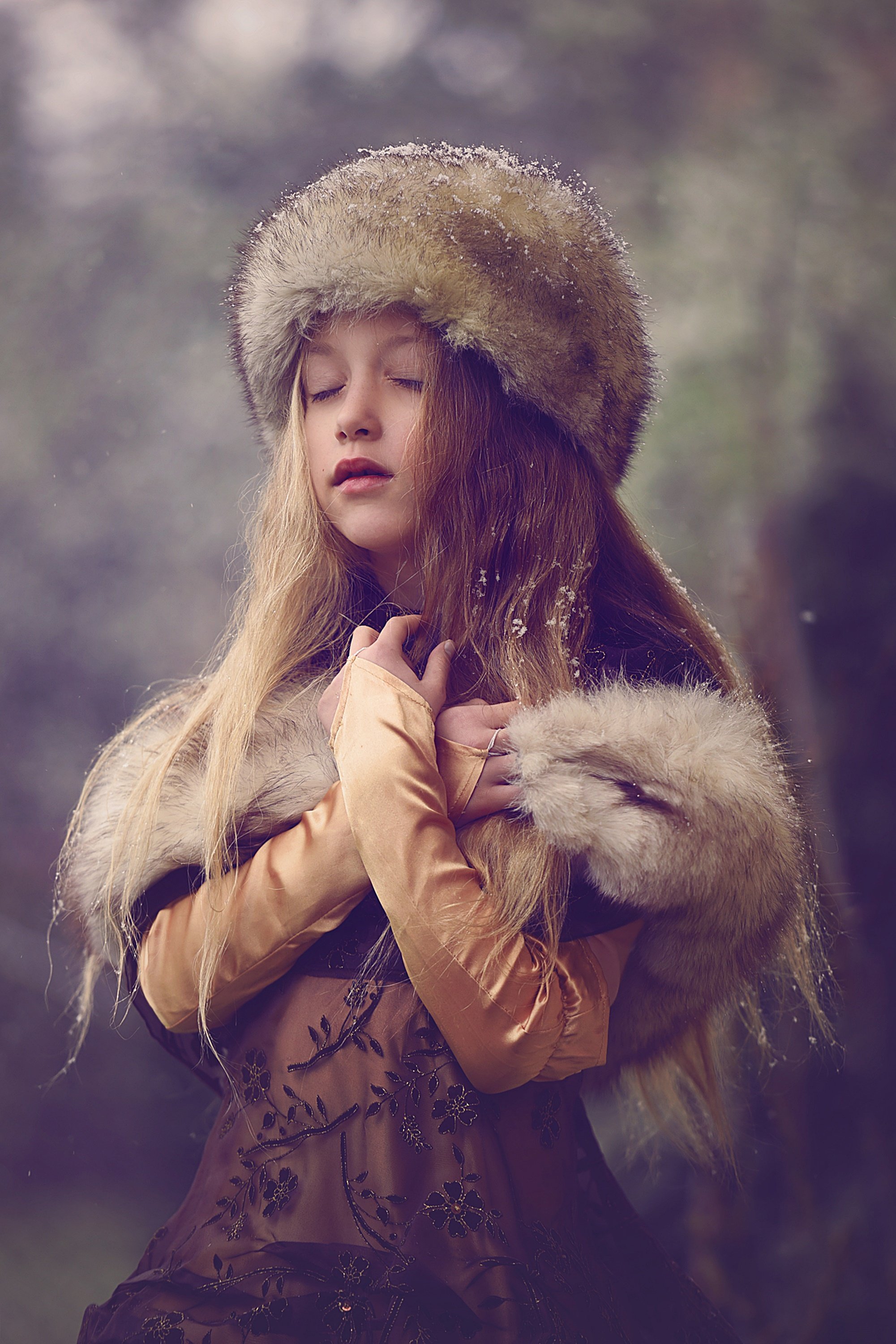 child, girls, portrait,natural-ligh, winter, snow,, Anna Ścigaj