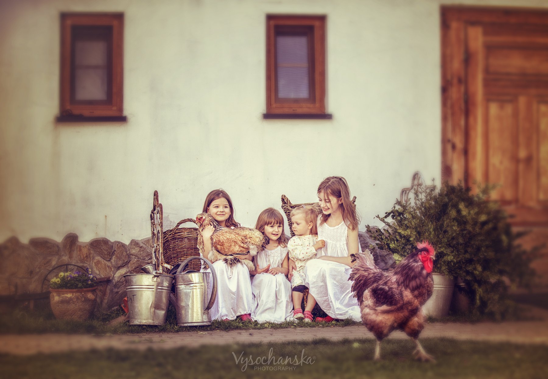 kids, summer, village, childhood, дети, село, отдых, лето, курица, петух, портрет, тепло, Vysochanska Photography